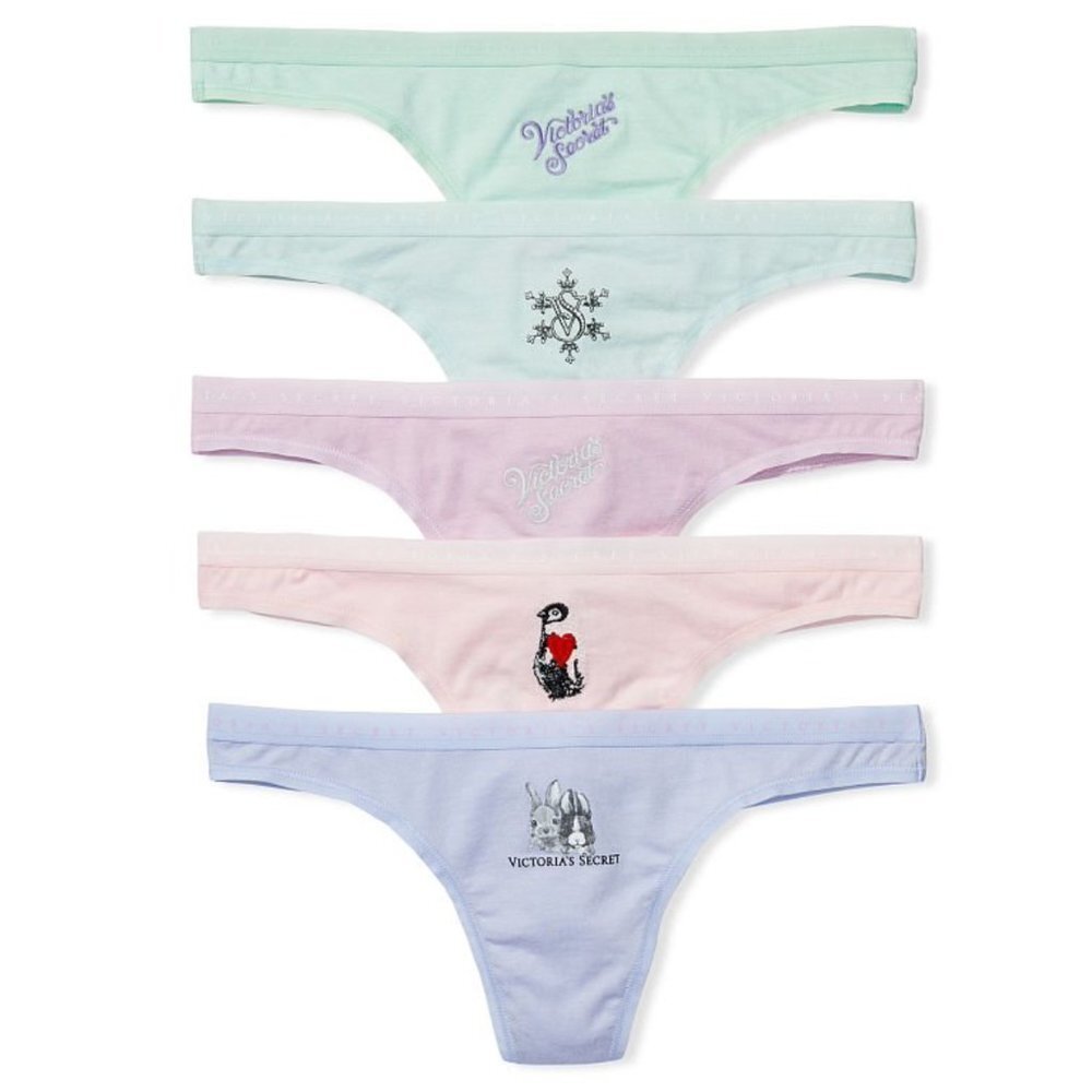 LAST ONE AVAILABLE!! - New Victoria's Secret 5 Pack Cotton Thong Panties Size XL